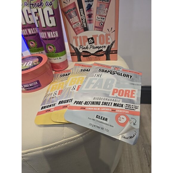 Lot 9 LIMITED EDITION Soap & Glory Fresh As Fig Body Wash BUTTER Face MASK Milk - Picture 2 of 8